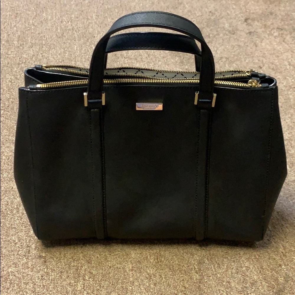 Kate spade black leather handbag - great shape